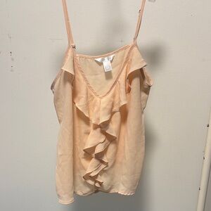 Peach Ruffle V-Neck Women's Top